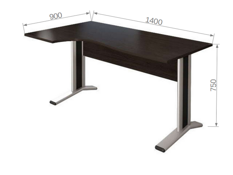 Офисная мебель для персонала Монолит Стол на металлическом каркасе (левый) КМ63